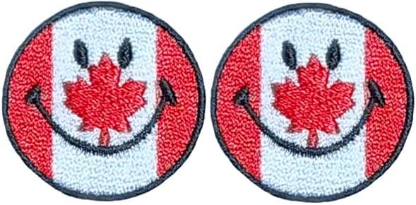 Връщане Рейнджера, комплект от 2 Малки Сладки мини-Емотикони, Щастлив Знак, Канадски Флаг, Кленов лист, най-Забавната Малка Апликация,