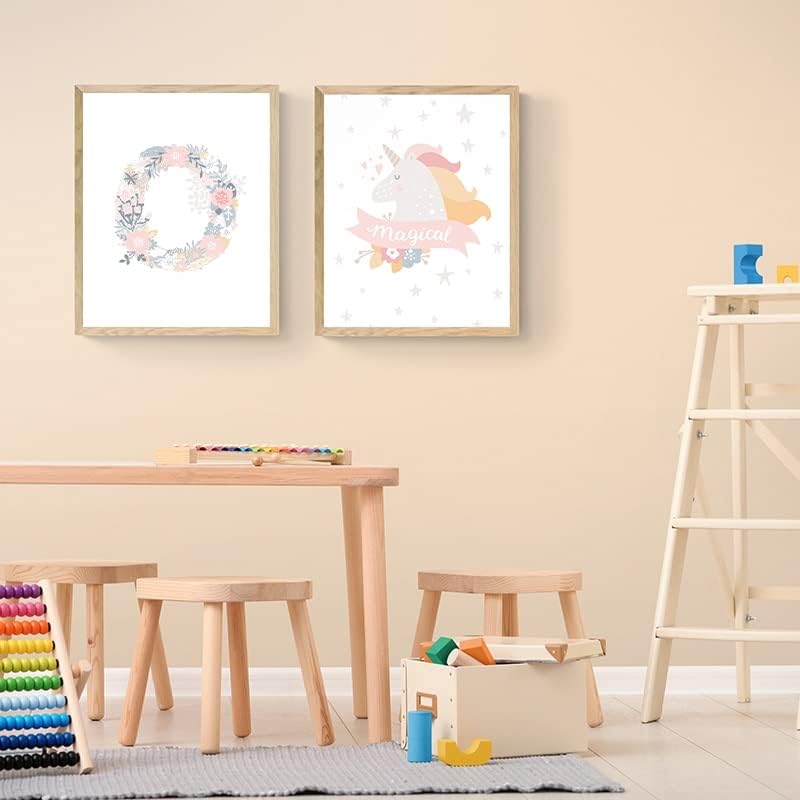 ВОТРОН Цветни Букви от Азбуката Стенно Изкуство Платно Плакати И Щампи За Розово Декор на Детска Стая Интериор на Стаята