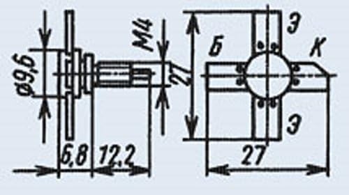 Русия Транзистор силикон KT922G (2T922G) аналогов 2N4127, BLW24 300 Mhz СССР 1 бр.