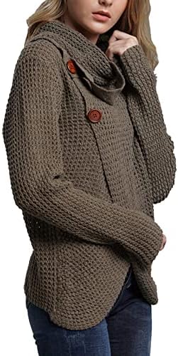 Бизнес с Модерен Асиметричен Пуловер с Дълъг ръкав за дамите, Пуловер за Деня на Майката, Шарени Поло, Комфорт