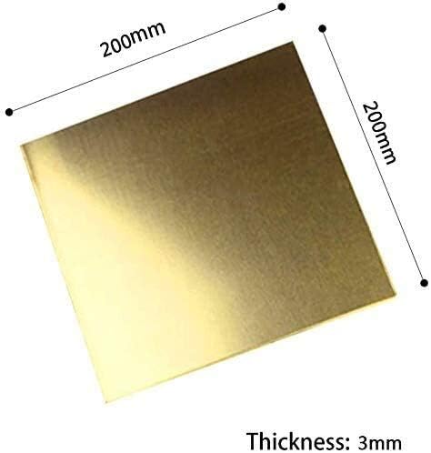 Латунная плоча UMKY 99,9% Мед метална плоча Алуминиева плоча, Дебелина: Метално фолио 3 мм (размер: 300x300 mm)
