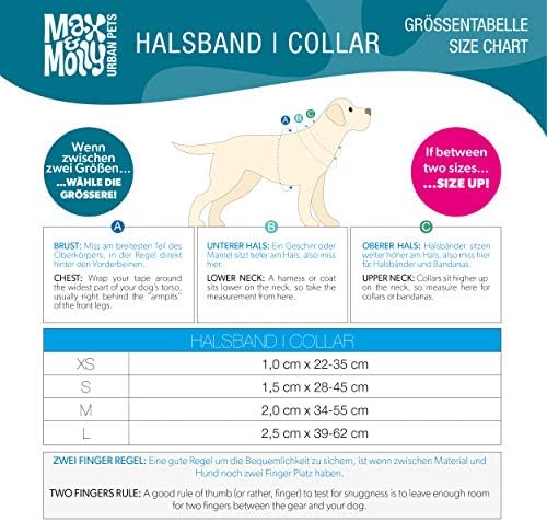 Нашийник за кучета Max & Molly Fashion Smart ID, от мека неопрен, не избледняват, Регулируема по размер с QR етикет Smart ID на профила на домашен любимец, водоустойчив и може да се пе