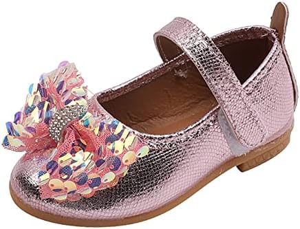 Модел обувки за малки Момичета; Модел обувки Мери Джейн; Обувки Принцеса с цветовете на нисък Ток за Учебната партита и Сватби (Розови,