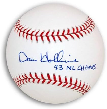Бейзболен клуб MLB с автограф на Дейв Холлинса и надпис 93 шампион на ХОЛАНДИЯ С автограф - Бейзболни топки с автографи