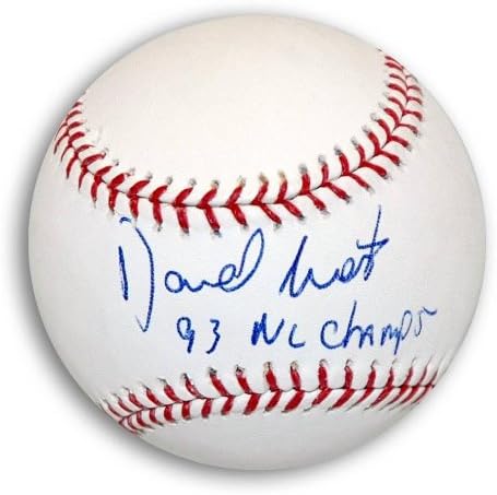 Бейзболен клуб MLB с автограф на Дейвид Уэста и надпис 93 шампион на ХОЛАНДИЯ С автограф - Бейзболни топки с автографи
