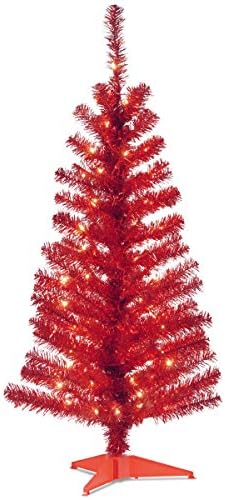 Предварително зажженная Изкуствена Коледна елха Tree National Company, Розова Сърма, Бели Гирлянди, пълна Поставка, 4 метра