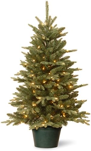 Изкуствена Коледна елха Tree National Company За влизане | Включва Бели гирлянди и Гърне | Колекции за всеки ден - 3 метра