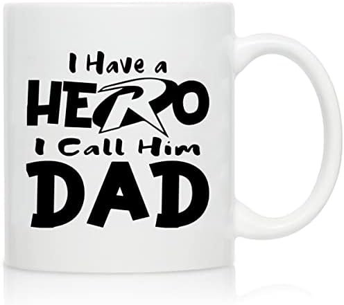DU VINO имам Герой, аз го наричам татко | Кафеена чаша за татко | Идея за подарък за бащите | най-Добрият подарък за татко | Подарък