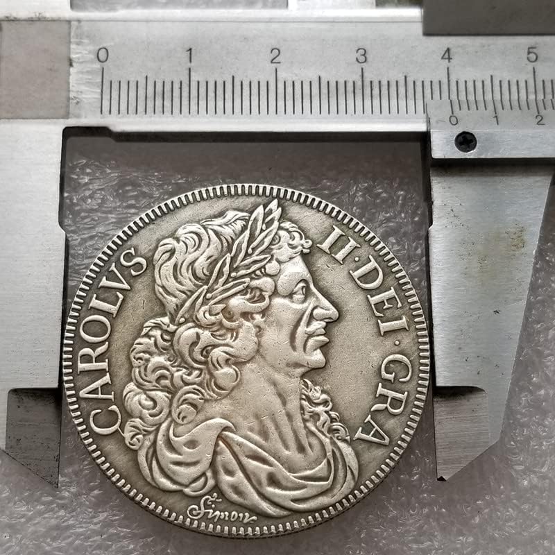 Старинни Занаяти Британски Сребърен долар 1663 Г. Антични монети 2723