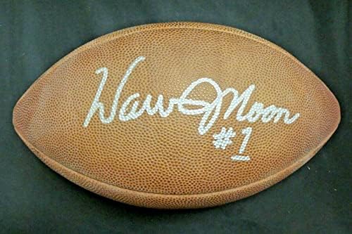 Уорън Мун подписа договор Wilson NFL Football с JSA COA - Футболни топки с автографи