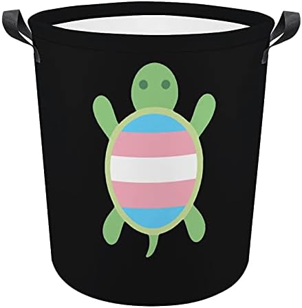 Трансгендерный Флаг Костенурка Кошница За Дрехи Кошница За Съхранение На Бельо С Удобни Дръжки За Носене Играчки Органайзер За Дрехи