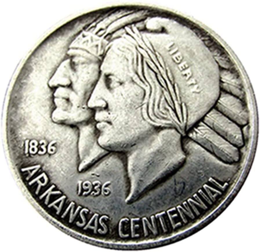 Възпоменателна монета в полдоллара САЩ 1936 г. с едностранно сребърно покритие и Двуглавой глава