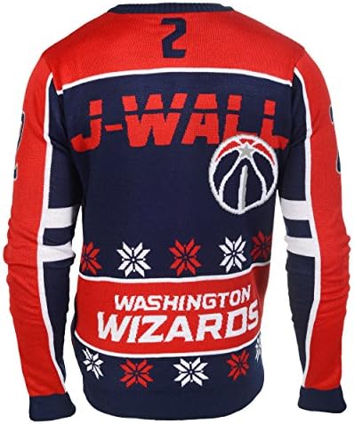 Вашингтон Уизардс Wall Джей 2 2015 Играч в Уродливом Пуловер Голям размер