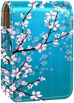 Мини-Калъф за Червило с Огледало за Чантата, Японски Цветя Сакуры, Организация Преносим Калъф за Съхранение на Череши