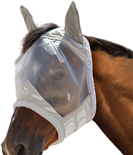 Маска Harrison Howard CareMaster Horse Fly С UV защита от фина мрежа с добавянето на козина, Мека на допир на кожата Лазурно-синьо L