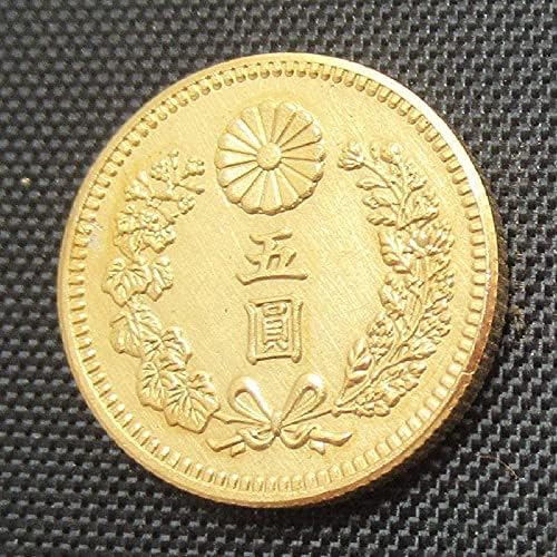 Японски Златни монети 5 Юана Дачжэн 2-Годишна Копированная Възпоменателна Монета С покритие