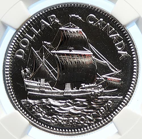 1979 КАЛИФОРНИЯ 1979 КАНАДА ВЕЛИКОБРИТАНИЯ Кораб на кралица Елизабет II Гриффон Sp монетата SP 69 NGC