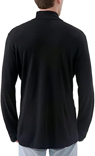 Основен Слой от Мериносова вълна Merino Protect Мъжки Пуловер с цип с една четвърт, Пуловери, Ризи С дълъг Ръкав на тежести