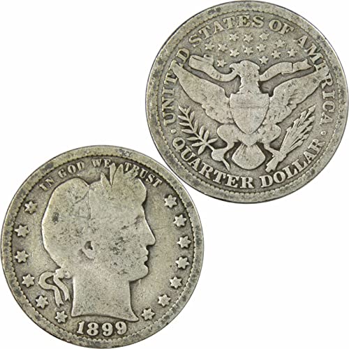 Четвертак Фризьор, 1899 г. (90% сребро) - Пълен Панела и Пълна дата - Монетен двор на САЩ е Добър и е по-добре -