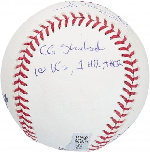 Играта топката Ноа Синдергаарда Ню Йорк Метс с автограф и множество надписи - №12 в ограничена серия от 12 бейзболни топки с автографи