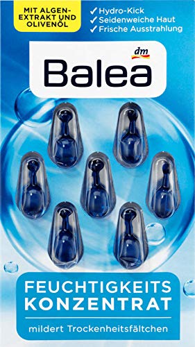 Balea Moisturizing Concentrate - Овлажняващи Маслени Капсули за лице с екстракт от морски Водорасли, витамин е и зехтин, 2 х 7 бр., Германия