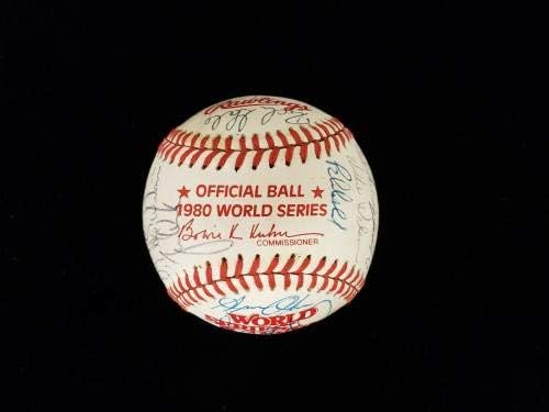 1980 Канзас Сити Роялз С Автограф на Официалната Световните серии по бейзбол 29 sigs - Бейзболни топки с Автографи