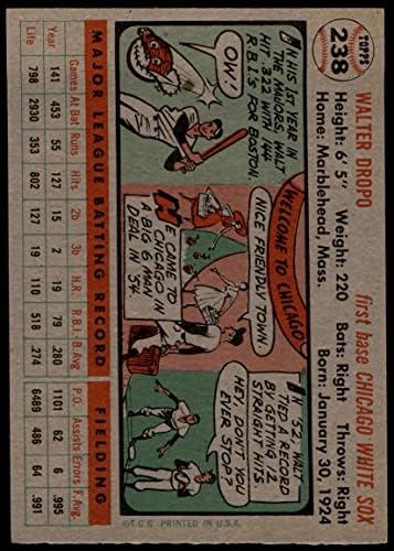 1956 Topps 238 Уолт Дропо Чикаго Уайт Сокс (Бейзболна картичка) EX/MT White Sox