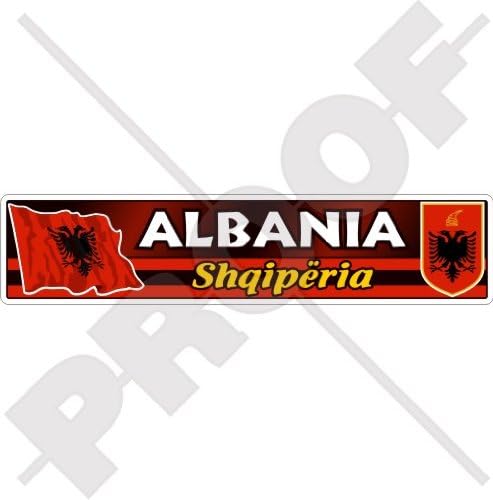АЛБАНИЯ Албански флаг-герб Shqiperia 180 mm (7,1 ) vinyl стикер на бронята, Винетка