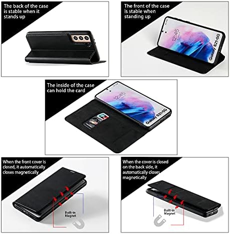 Nouske за Samsung Galaxy S21 Плюс калъф 6,7 Флип Кожен калъф [Магнитен калъф-награда за телефон] [Държач за карти със защитата на RFID]