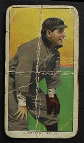 1909 T206 DET Германия Schaefer Детройт Тайгърс (Бейзболна картичка) (Екип от Детройт) АВТЕНТИЧНИ Тигри