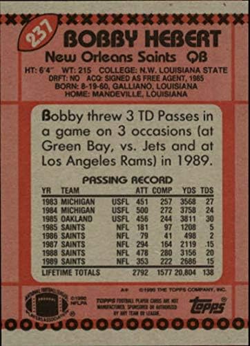 1990 Topps 237 Футболна карта Боби Хеберта Сэйнтс NFL NM-MT
