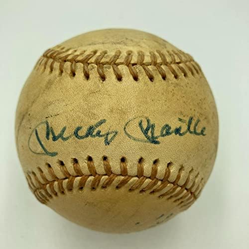 Мики Мэнтл и Джо Ди Маджо подписа договор с Американската лига бейзбол 1970-те години JSA COA - Бейзболни топки с автографи