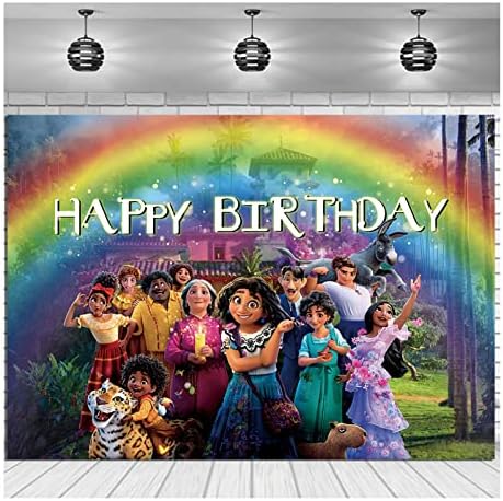 ДИТ Магически Филм честит Рожден Ден на Тема Фото Фонове 7x5 фута Анимационен Филм Encanto Фон за Снимки на Рожден Ден на Принцеса 7x5 фута (210x150 см) HFDY-us-DM216-fba 0
