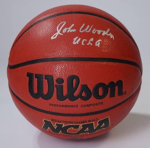 Джон Вуден Подписа Баскетболен сертификат UCLA Bruins PSA /DNA COA с Автограф от Purdue 4616 - Баскетболни Топки колеж с Автограф