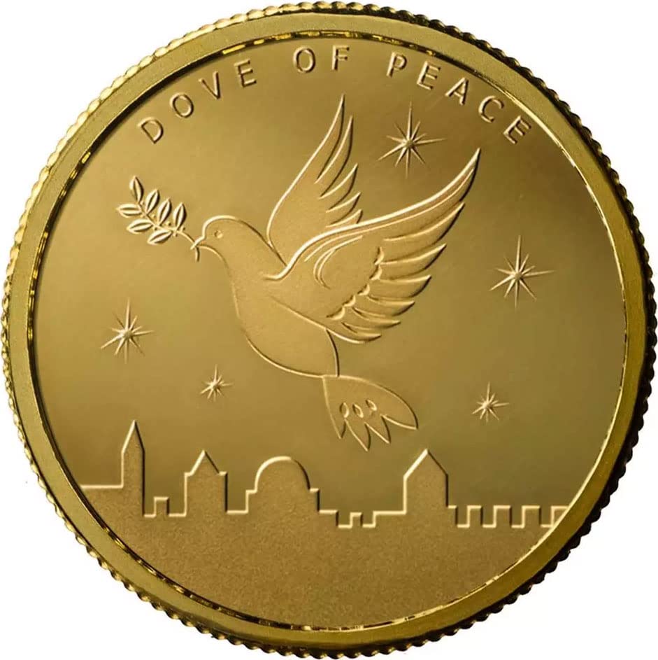 2023 Гълъб на мира PowerCoin 1/2 Златен медал на Израел 2023 0,5 Грама Диамант, Без да се прибягва