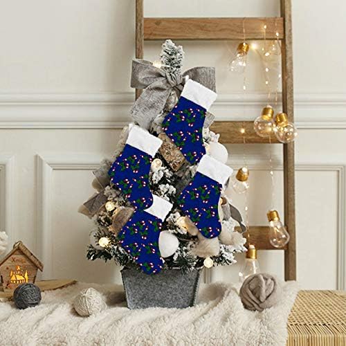 Коледни Чорапи ALAZA, Коледен Класически Коледен Тръстика, Персонални Малки Чулочные Украса за Семейни празници, Определени декор за
