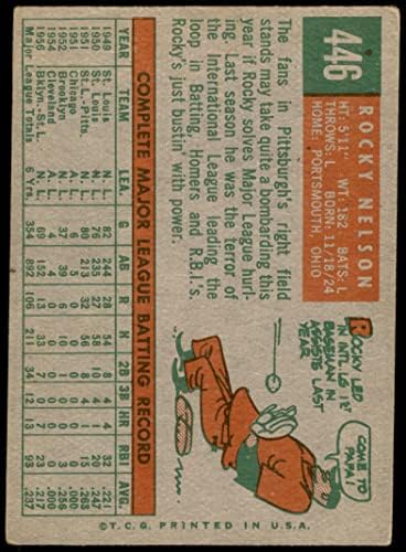 1959 Topps # 446 Роки Нелсън Питсбърг Пайрэтс (Бейзболна картичка) VG Пирати