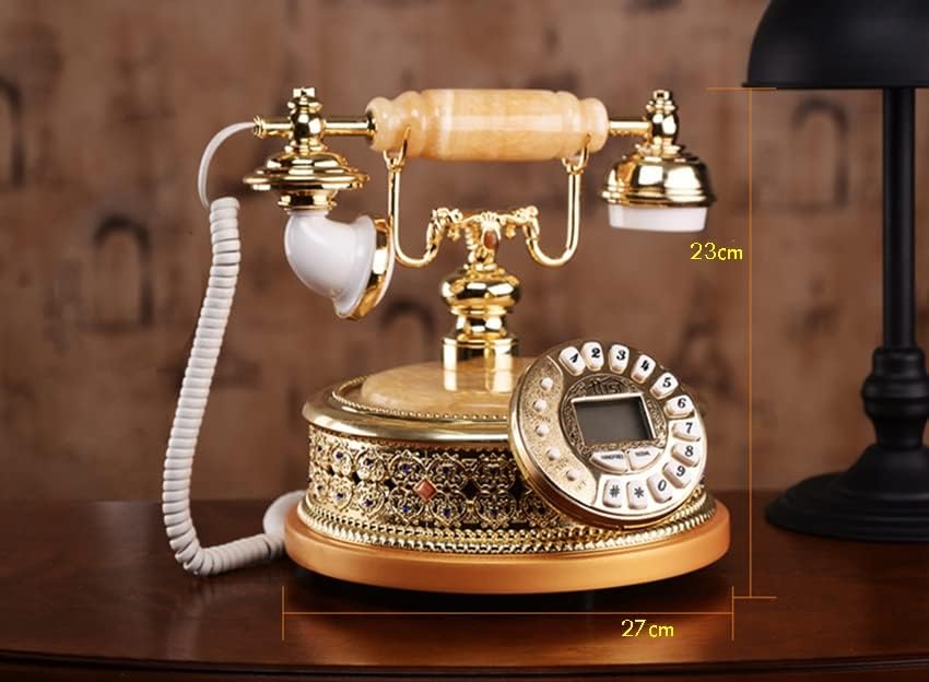 ZJHYXYH Антикварен Домашен Стационарен телефон с Кристали, идентификация На обаждащия се, DTMF /FSK, 16 Мелодии, Регулируема яркост на