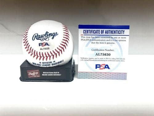 Вон Гриссом Собственоръчно Подписан Сертификат ДНК OML Baseball Atlanta Braves PSA #1 - Бейзболни топки с автографи