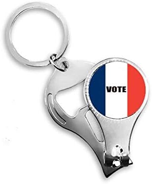 Флаг на Франция Гласуват на Парламентарните избори Кусачка за Нокти Халка Ключодържател Отварачка за Бутилки Машина За Рязане