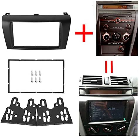 Комплект за монтаж на двоен DIN, Fydun Черно ABS 2 Din Стерео аудио Панел, Панел за Навигация, Автомобили Стереофоническая Рамка за Mazda