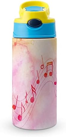Термос Чаша 500 мл Цветна Музикална Нота Изолирано Бутилка За Вода С Соломинкой За Спорт И Пътувания