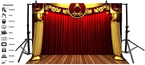 Baocicco 10x8ft Винил Фон за интериора на Театралната сцена Фонова Снимка на Сценичното Осветление Червени Завеси Театрално шоу Снимки