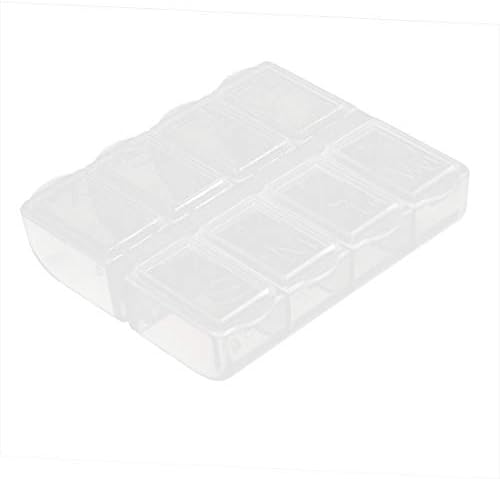 НОВ LON0167 От бяла пластмаса 7,5 см x 6 см., 8 компоненти, кутия за съхранение, Кутия (7,5 см x 6 см weißer Kunststoff 8-Komponenten-Aufbewahrungsgehäuse-Box