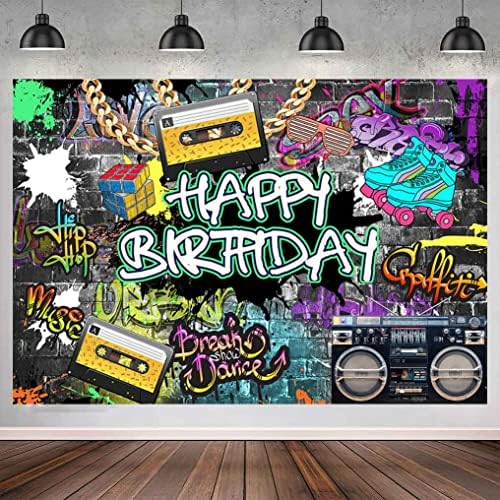 Sensfun Графити на 80-те и 90-те Години на Фона на рождения Ден на Градски Ретро Хип-Хоп Фон за парти по случай рождения Ден на Златна