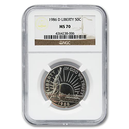 1986 D Американска Монета от Свобода MS-70 50¢ MS70 NGC