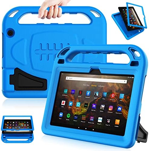 Калъф за таблет LTROP Fire HD 10 / Fire HD 10 Plus (11-то поколение, випуск 2021 година), Калъф за таблета Fire HD 10 за деца, Вградено Защитно фолио за екрана, Противоударная дръжка-постав?