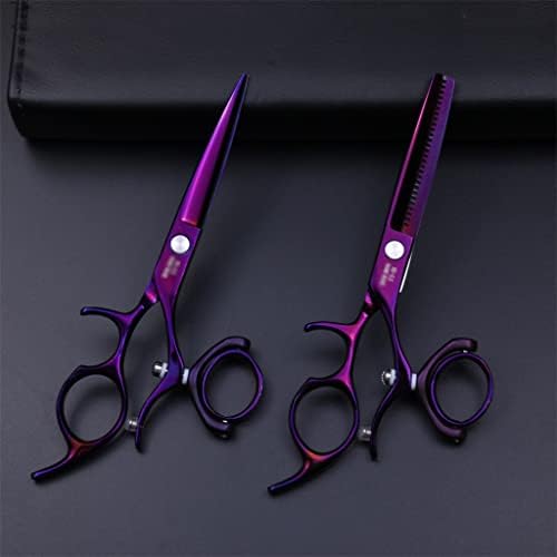 DHDM 6-инчов горещи лилаво, плаващи под ножици, ножици за палеца въртящи фризьорски ножици фризьорски салон, плаващи под ножици