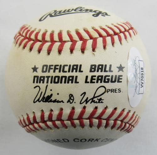 Еди Матюс Подписа Автограф Rawlings Baseball w/HOF Insc JSA VV70918 - Бейзболни топки с Автографи