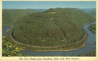 Държавен парк Grandview, пощенска Картичка от Западна Вирджиния